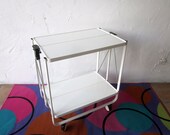 MOMA 1983 collection  folding service cart Patio  Table Furniture  eames era  West German BAR CART vintage mid century modern industrial