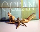 STARFISH Star FISH paperweight Vintage Hollywood Regency Mid century Modern art deco   BRASS bronze modernist