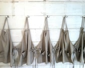 Set of 5 Rustic Full Blue and White Ticking Kitchen Aprons--bridesmaid or groomsmen gifts, professional or studio use