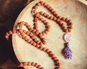 Amethyst & Rudraksha Mala Beads for Healing and Calmness
