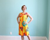 Sale Dress 1960s Vintage 60s MOD  Psychedelic Floral Shift  M Medium