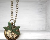 Steampunk Dragonfly Vintage Pocket Watch Necklace - A CLOCKWORK FLIGHT  - bronze chain - vintage reclaimed pocket watch Etsy Uk