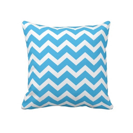 Brilliant Blue Chevron Pillow