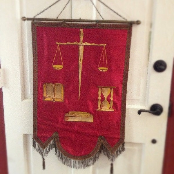 Vintage "Odd Fellows" Banner, So Beautiful and Unusual, Highly Decorative, Great Condition
