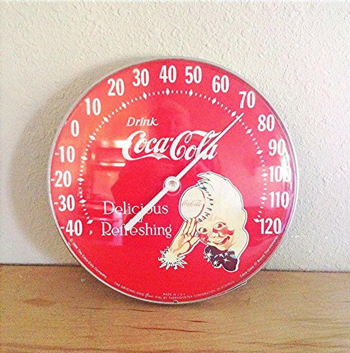 Vintage Thermometer Advertising, Coca-Cola, works Great, Colorful and Collectible