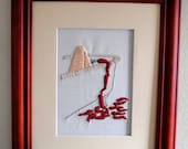 Hand Stitched and framed - Slither Embroidery
