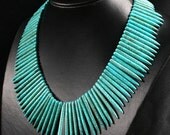1 set Jewelry Handmade Howlite Turquoise Loose Stone Spike Beads Fashion Necklace Choker Collar