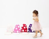 Toadstool Cushion for Children in Red with Cream Spot (one unfilled) - As seen on Etsy Front Page