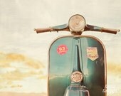 Vespa Photo, Retro Print, Vintage Style, Vespa Art, Wall Decor, Boys Room Decor, Nursery, Mod Style - Blue Vespa