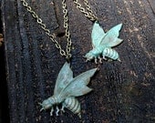 ONE LEFT - Limited Edition: Realistic Brass Wasp Pendant Necklace with Natural Patina