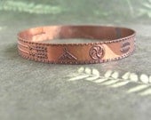 BELL Solid Copper Bangle Bracelet - variety of raised Southwestern designs