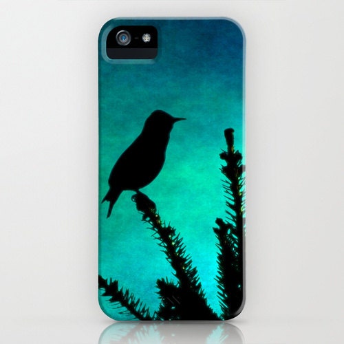 iPhone 5 Case Teal Bird Silhouette photo