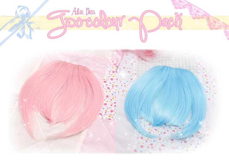 SALE Clip in Bangs Set: Pink & Blue
