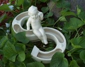Pansy Pot,  Made in Japan, Cherub, "S" shaped,   Usually mistaken for flower frogs, vase, flowers, home decor, decorations