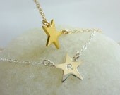 tiny gold star necklace-celebrity star necklace-sideways star necklace-star charm necklace-tiny star necklace-dainty star necklace