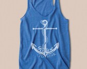 READY TO SHIP Refuse To Sink Anchor Eco Heather Racerback Tank Top