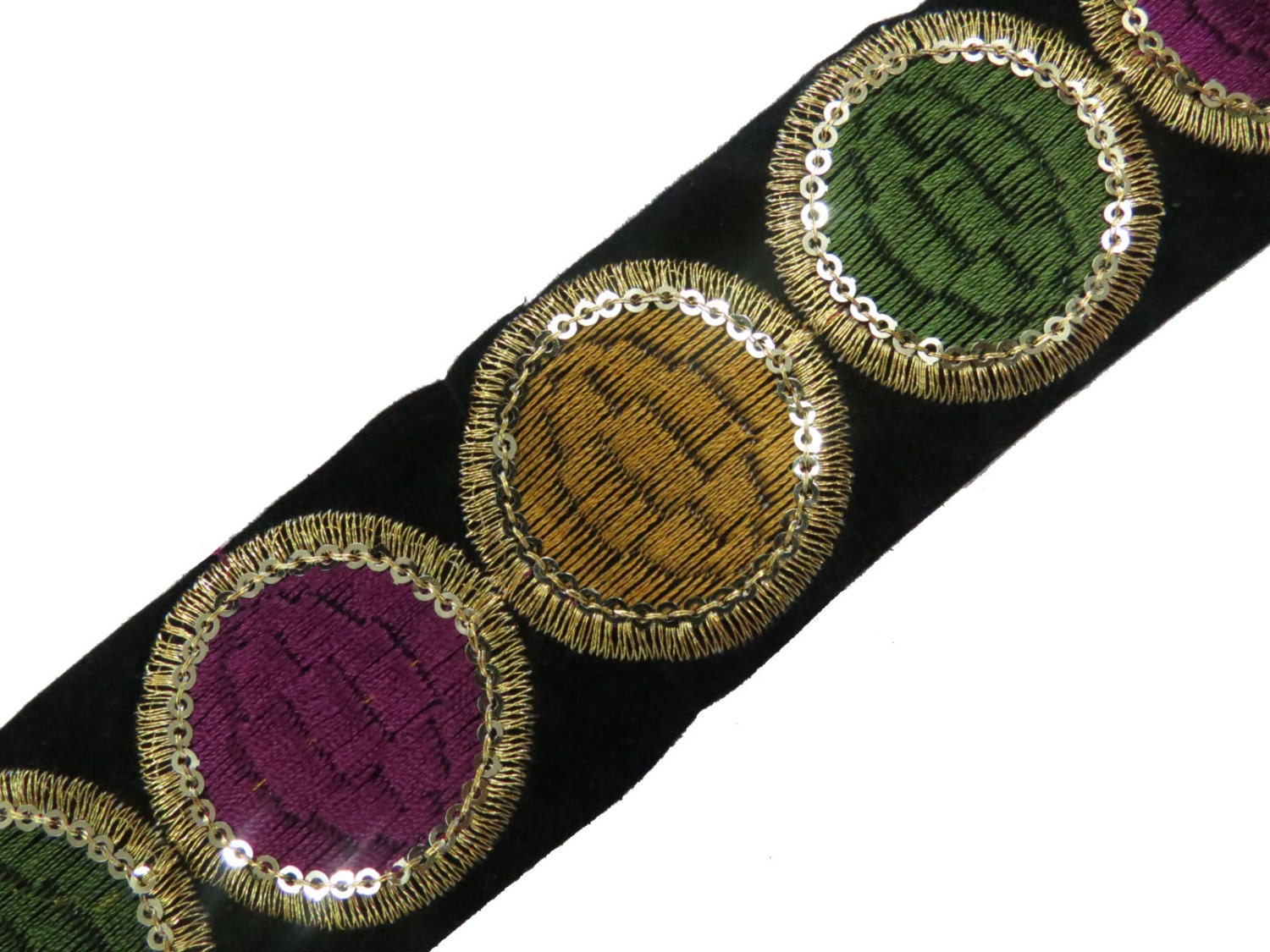 FREE SHIPPING Velvet Fabric Black Ribbon Trim Sewing Craft Lace India By The Yard - FT138C