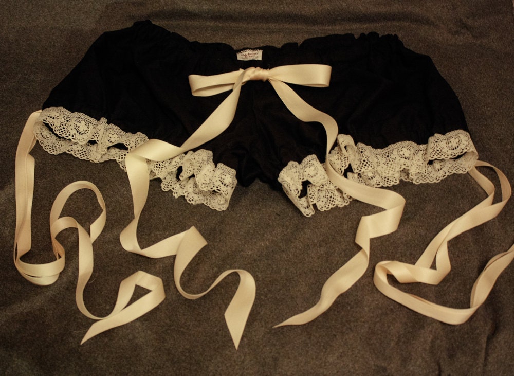 Black Kona Cotton Bloomers with Drawstring Front