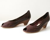Brown Peep Toe Heels 8.5