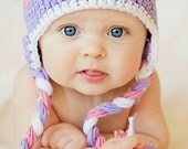 Owl Hat Crochet Pink and Purple Sleepy Owl hat Newborn to Toddler Photography Prop