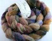 Cormo Alpaca fiber 1.7 oz alpaca THE READER hand dyed soft browns reds purples roving