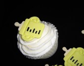 Modern Yellow Baby Bottle Fondant Cupcake Toppers