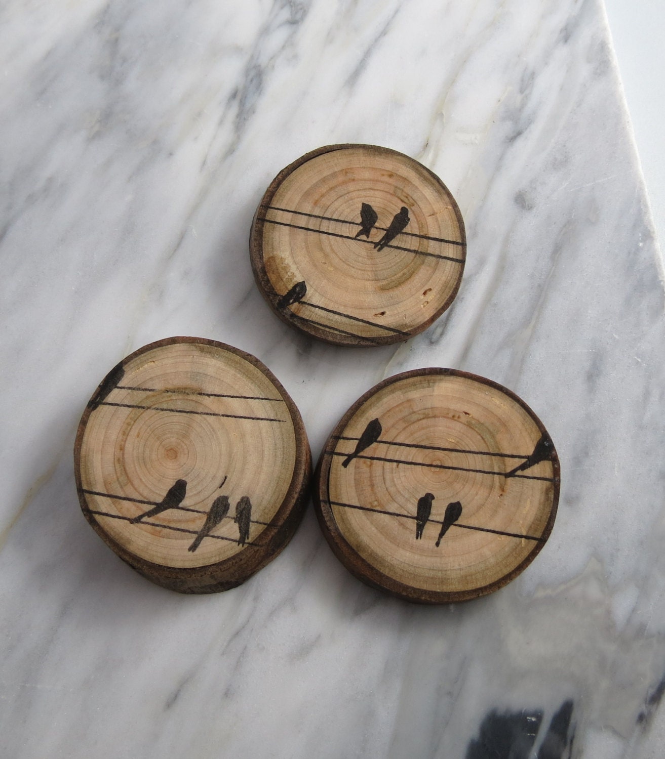 Magnet, Wood Magnet, Bird Wood Magnet, Rustic Magnet