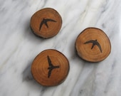 Magnet, Wood Magnet, Bird Wood Magnet, Rustic Magnet