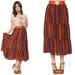 Southwestern Skirt 70s Maxi Bold Print Gauze Tiered Boho Multicolor Ethnic Skirt 1970s India Convertible Dress / Size L Large