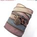 Tree of Life Silk Wrap Bracelet with Peace Sign,and Smoky Quartz, yoga jewelry, silk ribbon bracelet, yoga bracelet, silk ribbon wrap