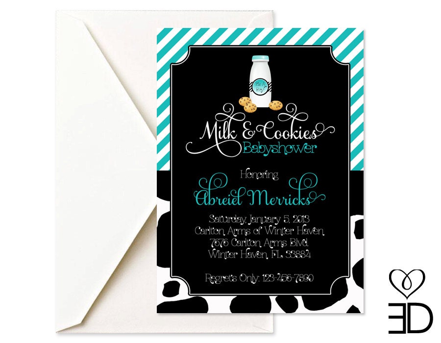 Milk and Cookies Collection - Printable 5X7 Invitation
