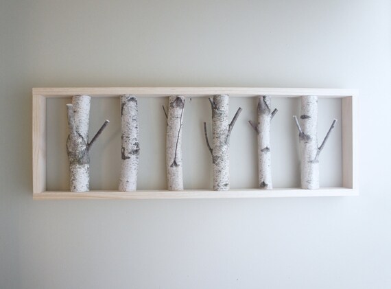 natural white birch forest wall art 36 x 12 - made to order