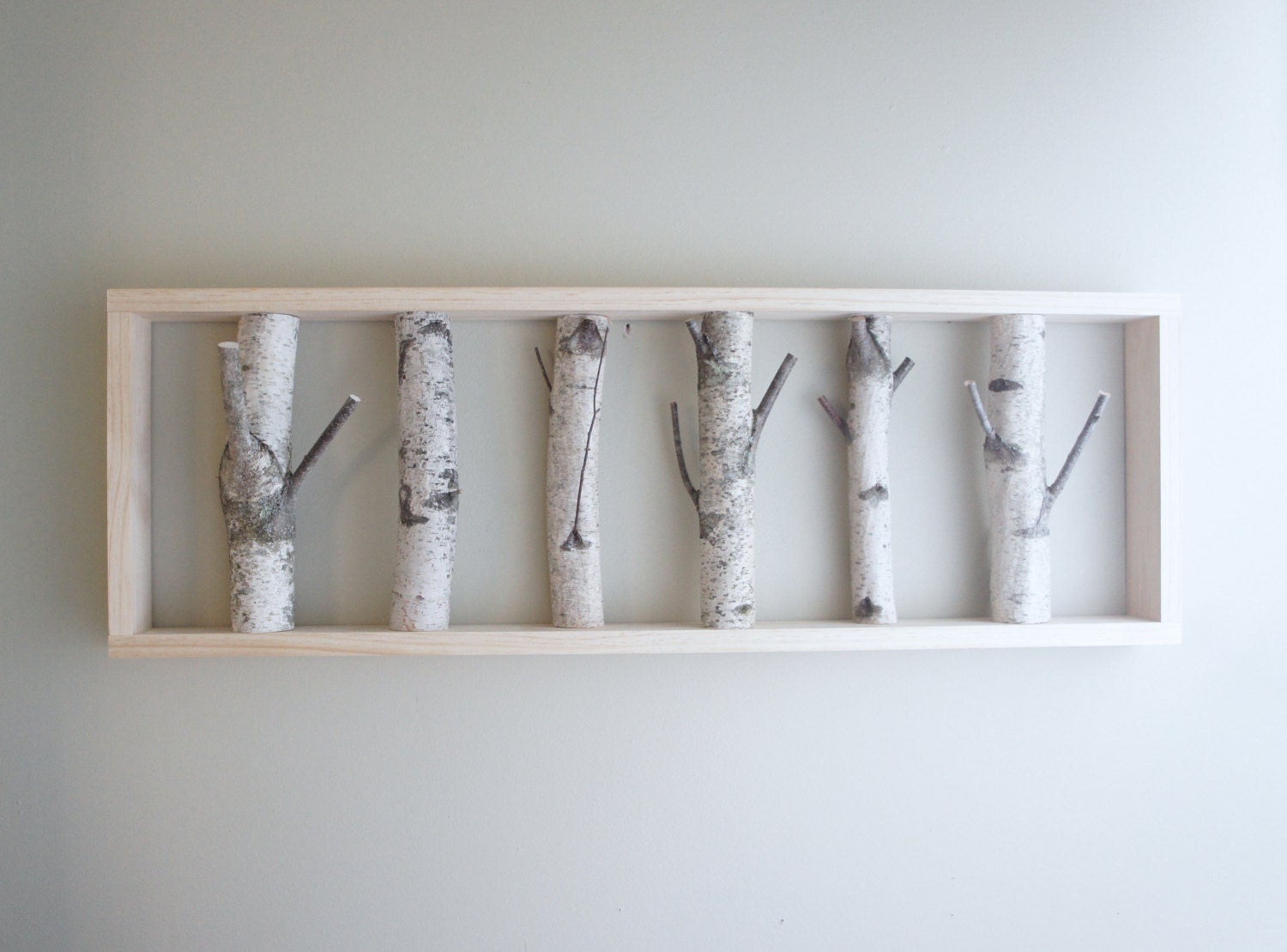 natural white birch forest wall art 36 x 12 - made to order