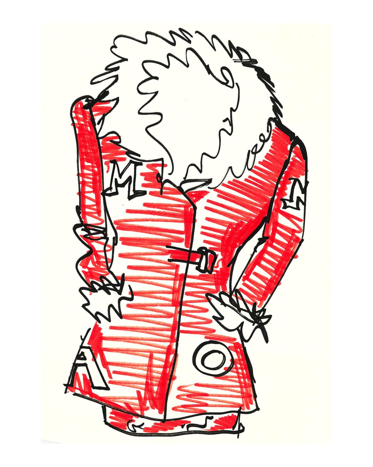 M Fur Jacket Fashion Illustration