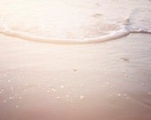 Sunlight, Beach Pink Decor, Beach Photography, Wave, Shoreline, Soft Light, Dreamy, Ombre, 8x10 Print