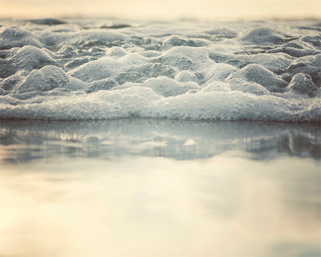 Ocean Water- Retro, Summer, Ocean Water, Wave, Beach Photography, Ocean Photography, 8x10 Beach Wall Art, Yellow, Blue, Summer Fun