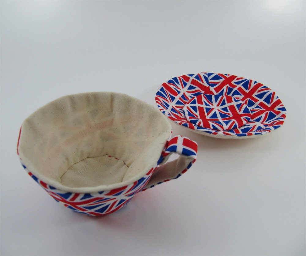 Textile Teacup Tidy-UNION JACK FLAG