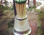 Antique 1905 English Sterling and Glass Match Striker