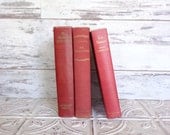 Burgundy Red Books by Color Bundle vintage Decorative Books Instant Library Collection Photography Props Valentines Day Classics