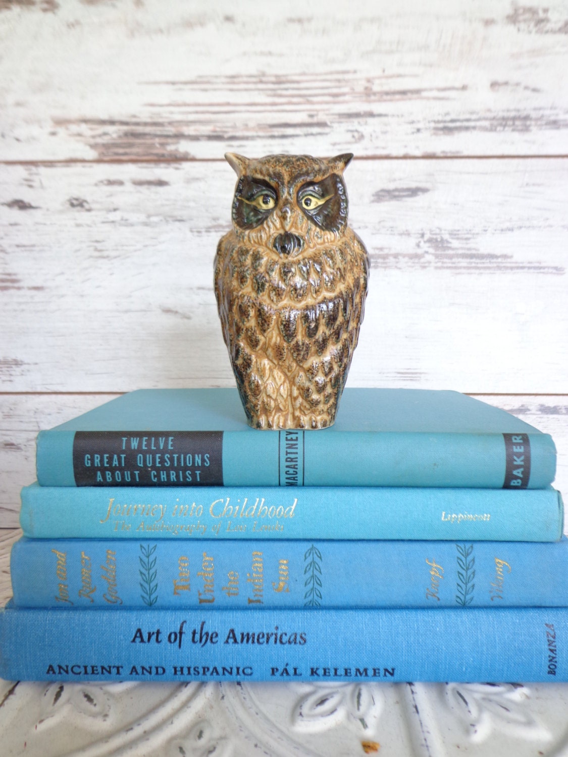 Vintage Owl Brown and Black Made in Japan Looks like he's wearing a mask