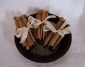 Vintage Wooden Clothespins and Round Tin - 15 Clothespins in Lot