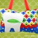 Tooth Fairy Pillow- In Remix Floral Mosaic in Primary by Robert Kaufman Red Blue Green Yellow