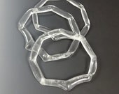 Bangle Bracelets Clear Fluted Edged Recycled Glass