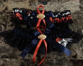 Denver Broncos black lace wedding garter any size, color or style.