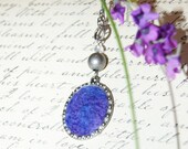 Purple Sapphire Violet Blue Lavender Lilac Oval Pendant