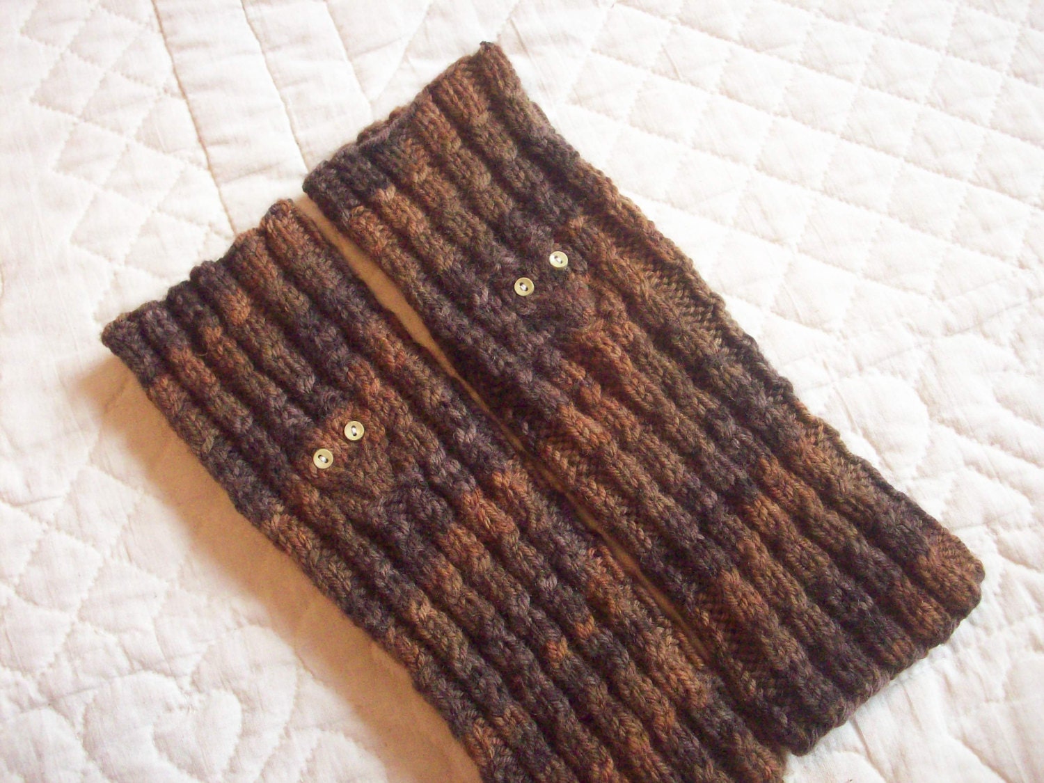 Barn Owl Cable Merino Wool Handknit Leg Warmers Child Size