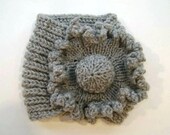 Ladies Flower Neck Warmer in Grey, Purple, Teal Green, Violet, Teal Blue & Charcoal