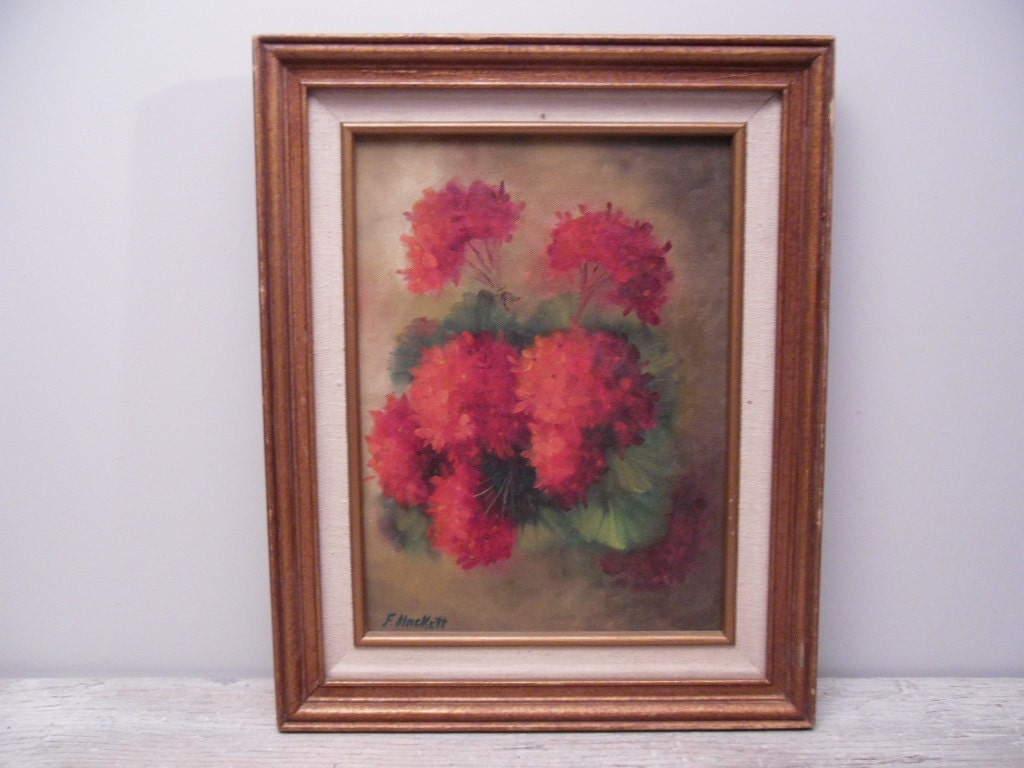 framed floral oil painting - original / still life / vintage