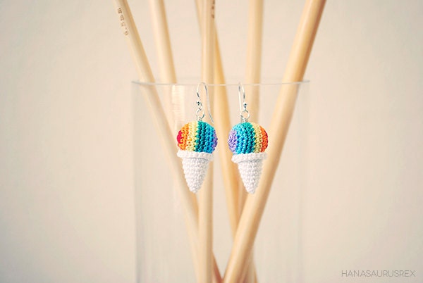 Amigurumi Hawaiian Shave Ice // Earrings