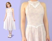 Vintage Gunne Sax Dress Floral Prairie Pink Small